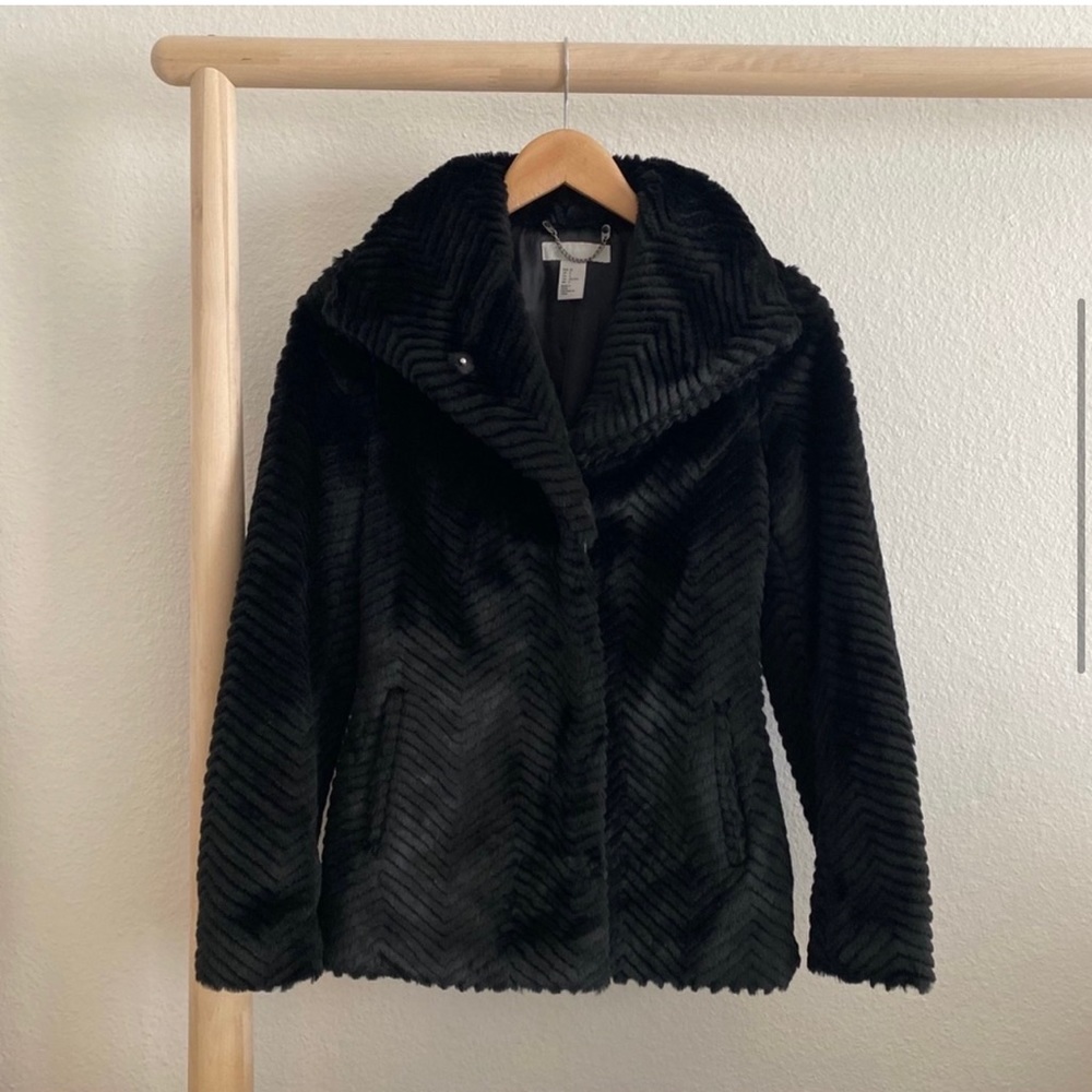 Black fur faux jacket